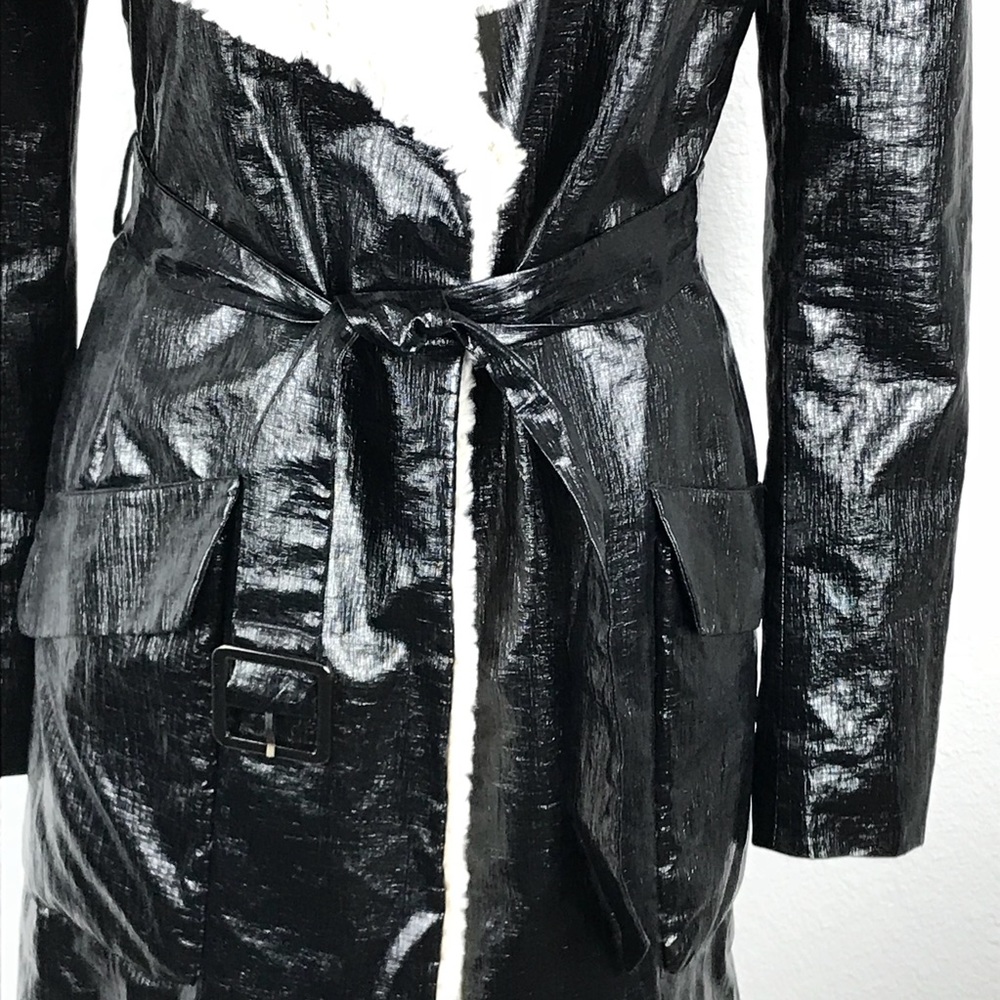 L'Agence Black Fully Lined Side Pocket Belted Coat - Picture 3 of 8